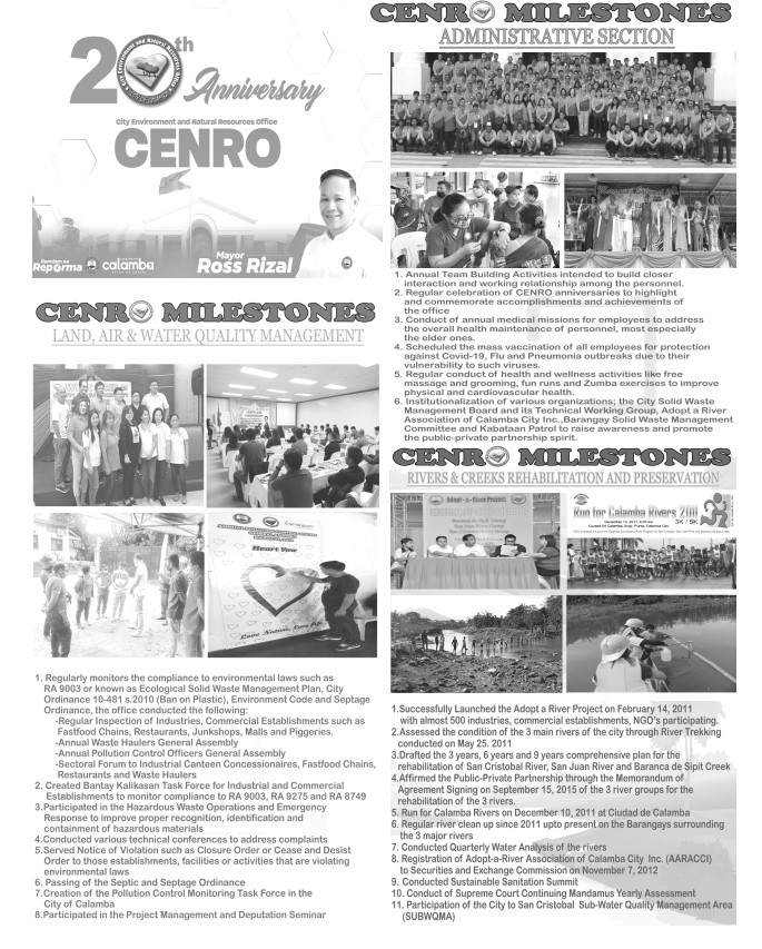 CENR MILESTONES