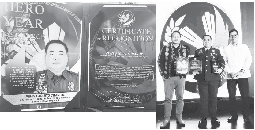 A CALABARZON COP, RECOGNIZED AS HERO OF THE YEAR