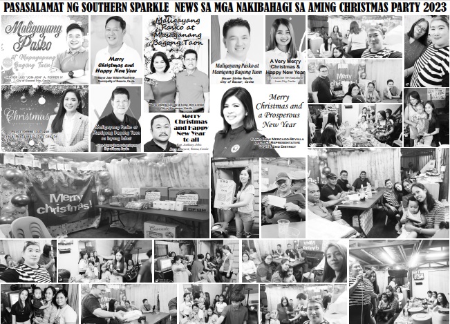 PASASALAMAT NG SOUTHERN SPARKLE NEWS SA MGA NAKIBAHAGI SA AMING CHRISTMAS PARTY 2023