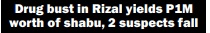 Drug bust in Rizal yields P1M worth of shabu, 2 suspects fall